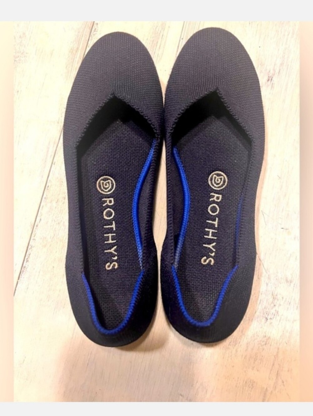 ROTHY'S Classic Navy Round Toe Ballet Flats size 9.5
